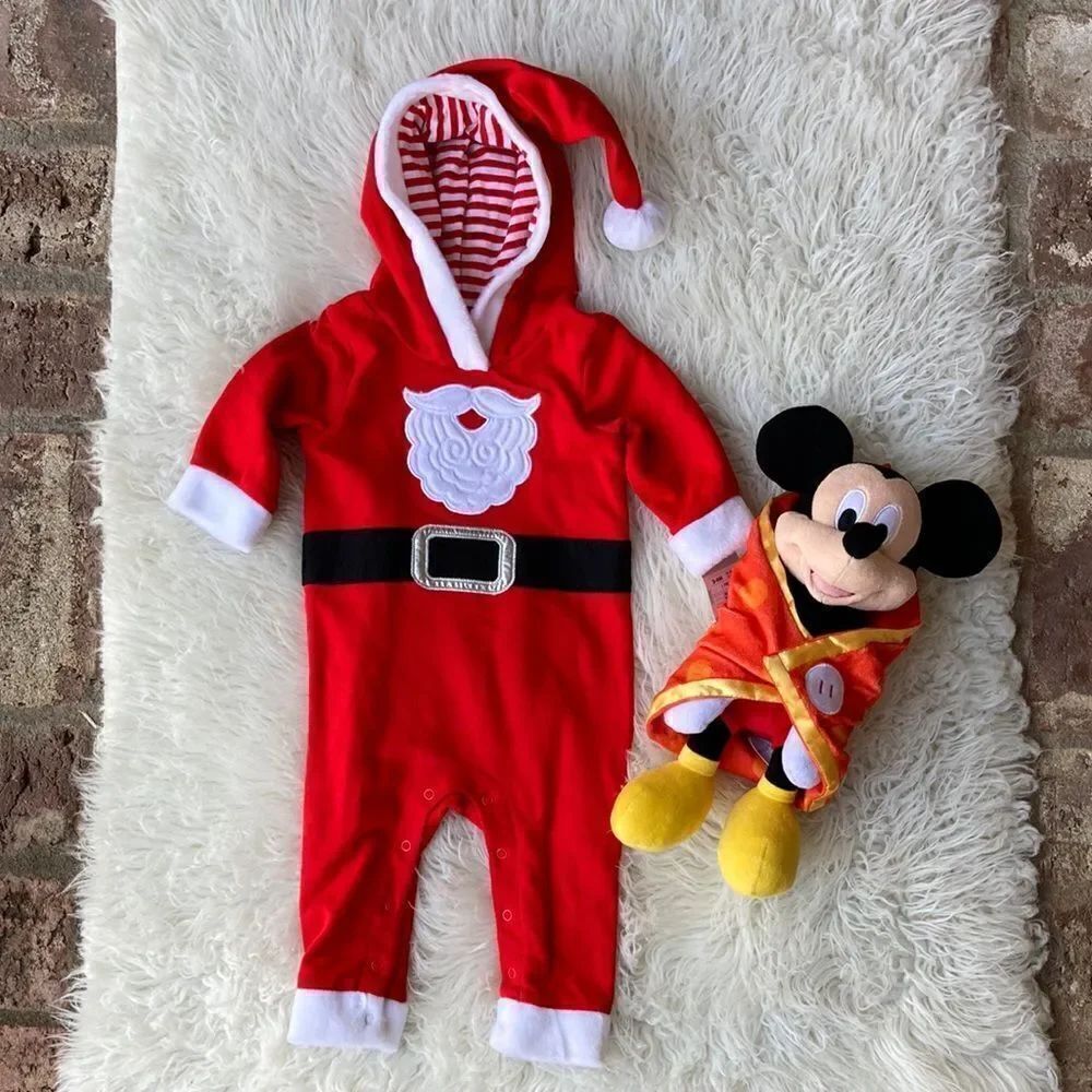 BabyΒ Bundle Disney BabyβMickey Mouse & Cat&Jack 1 Piece Santa Suit NWT 3-6βM
